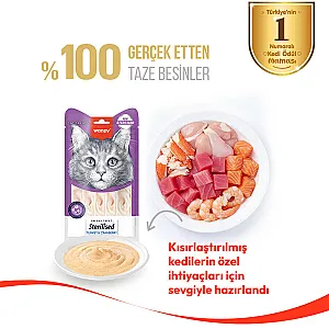 Wanpy Hindili ve Kızılcıklı Kısırlaştırılmış Kedi Krema Ödülü 5x14 g - 2