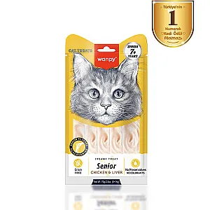 Wanpy Tavuklu ve Ciğerli 7+ Yaş Kedi Krema Ödülü 5x14 g - 1