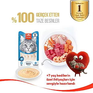 Wanpy Ton Balıklı 7+ Yaş Kedi Krema Ödülü 5x14 g - 2