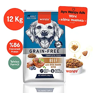 Wanpy Tahılsız Sığır Etli Yetişkin Köpek Maması 12 kg - 1