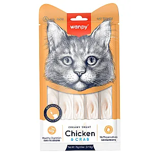 Wanpy Tavuk ve Yengeçli Krema Kedi Ödülü 5x14 g - 2