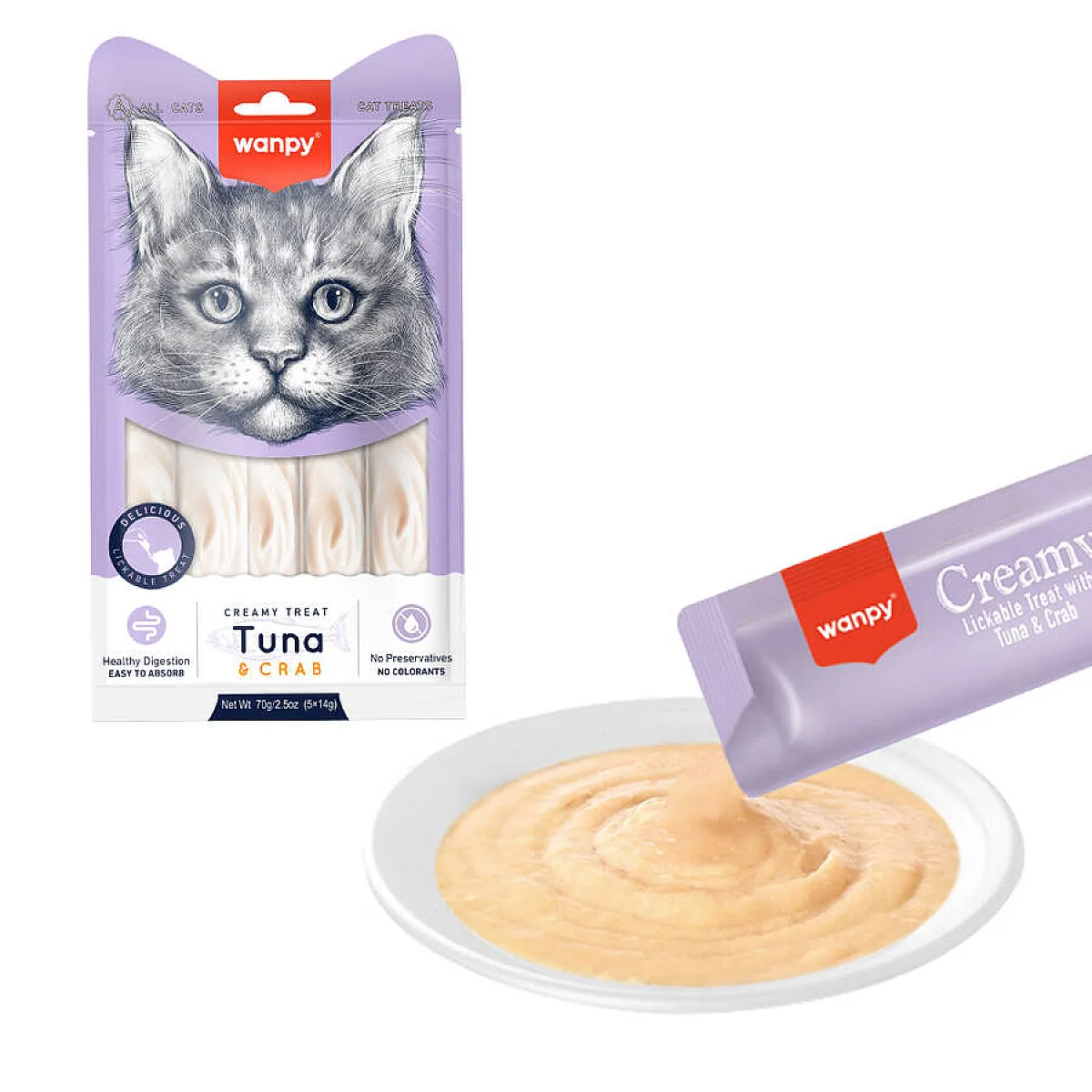 Wanpy Ton Balıklı ve Yengeçli Krema Kedi Ödülü 5x14 g