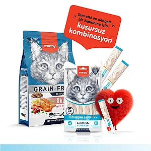 Wanpy Hairball Control Morina Balıklı ve Tavuklu Fonksiyonel Krema Kedi Ödülü 5x14 g - 6