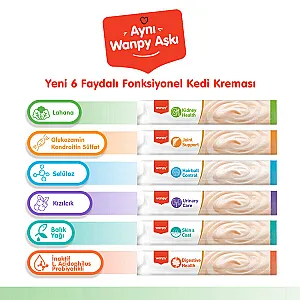 Wanpy Kidney Health Tavuklu ve Sebzeli Fonksiyonel Krema Kedi Ödülü 5x14 g - 5