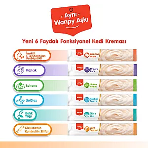 Wanpy Digestive Health Somonlu ve Tavuklu Fonksiyonel Krema Kedi Ödülü 5x14 g - 5
