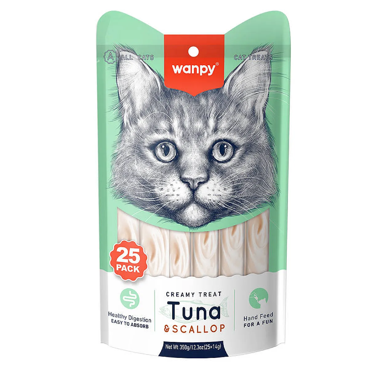 Wanpy Ton Balıklı ve Deniz Taraklı Krema Kedi Ödülü 25x14 g