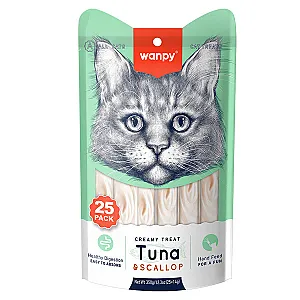 Wanpy Ton Balıklı ve Deniz Taraklı Krema Kedi Ödülü 25x14 g - 1