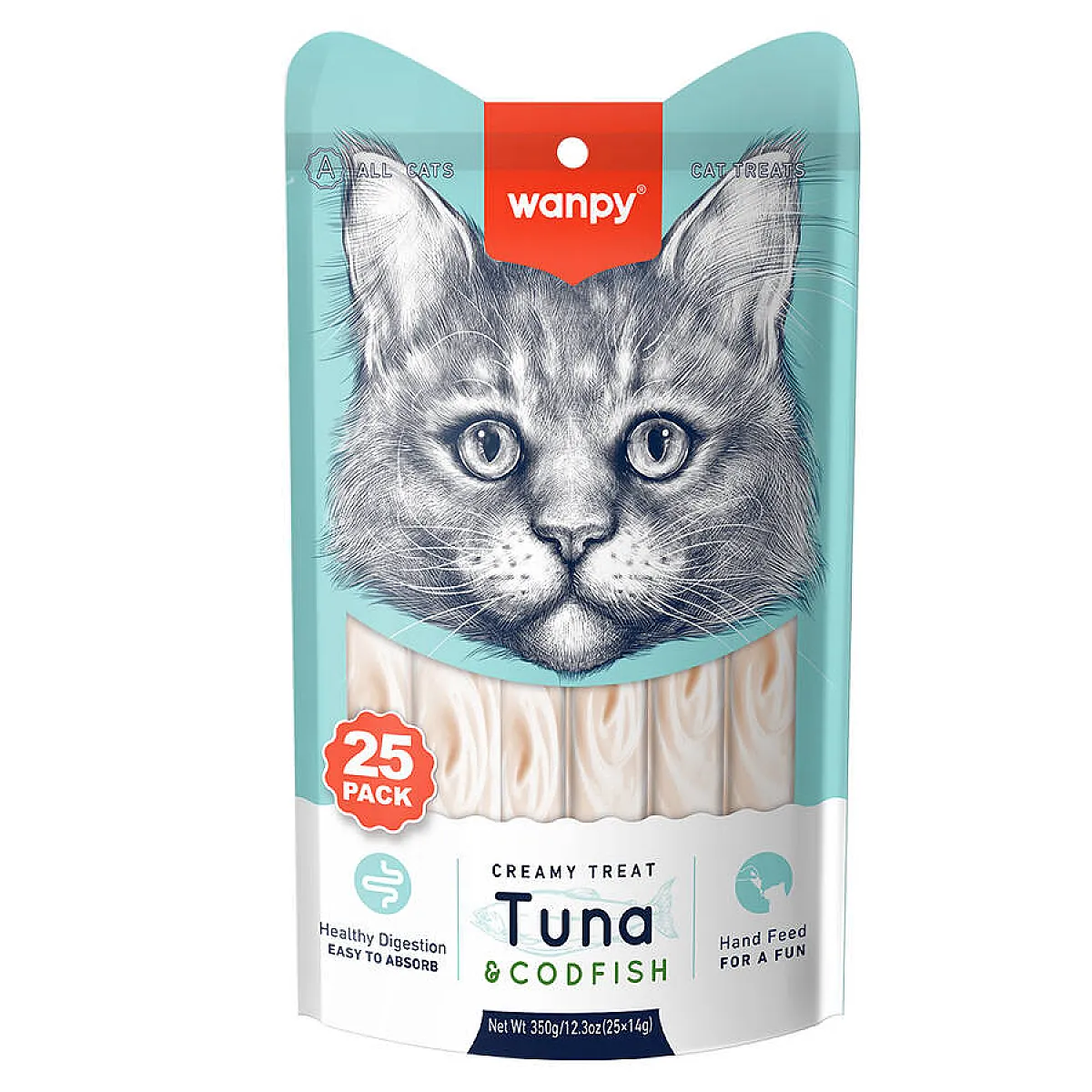 Wanpy Ton Balıklı ve Morina Balıklı Krema Kedi Ödülü 25x14 g