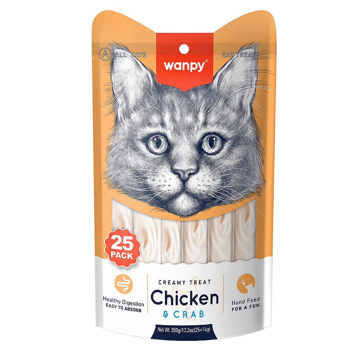 Wanpy Tavuk ve Yengeçli Krema Kedi Ödülü 25x14 g