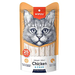 Wanpy Tavuk ve Yengeçli Krema Kedi Ödülü 25x14 g - 1