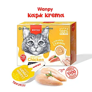 Wanpy Tavuklu Kaşıklı Krema Kedi Ödülü 10x16 g - 1