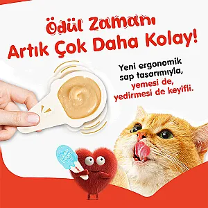 Wanpy Somonlu Kaşıklı Krema Kedi Ödülü 10x16 g - 2