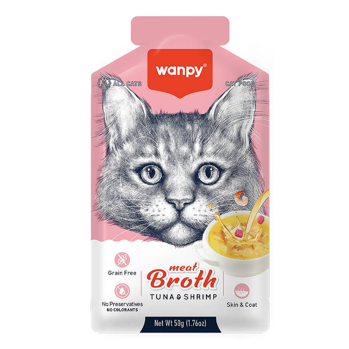 Wanpy Karidesli Ton Balığı Eti Çorbası Kedi Ödülü 50 g