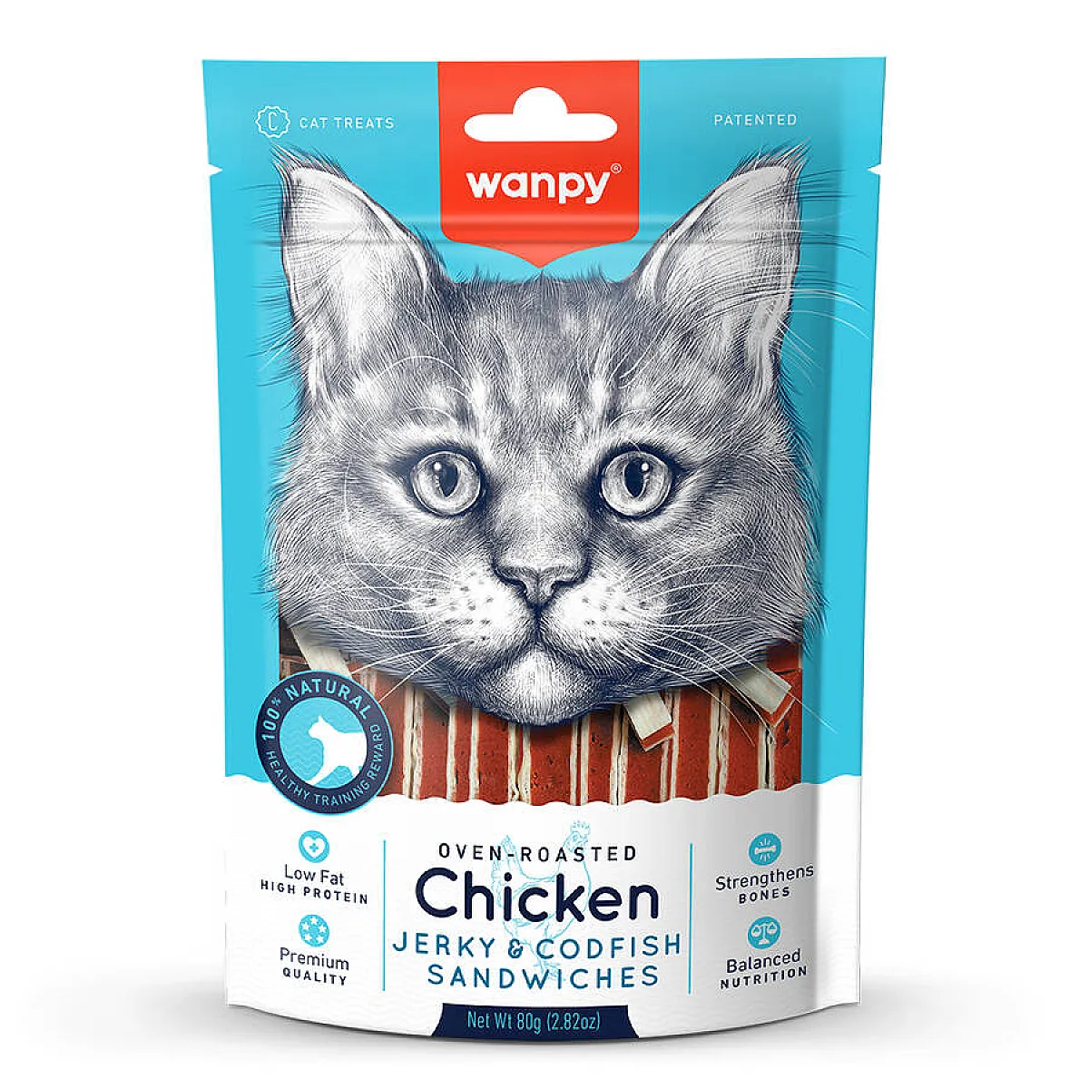Wanpy Tavuk ve Morina Balıklı Kedi Ödülü 80 g