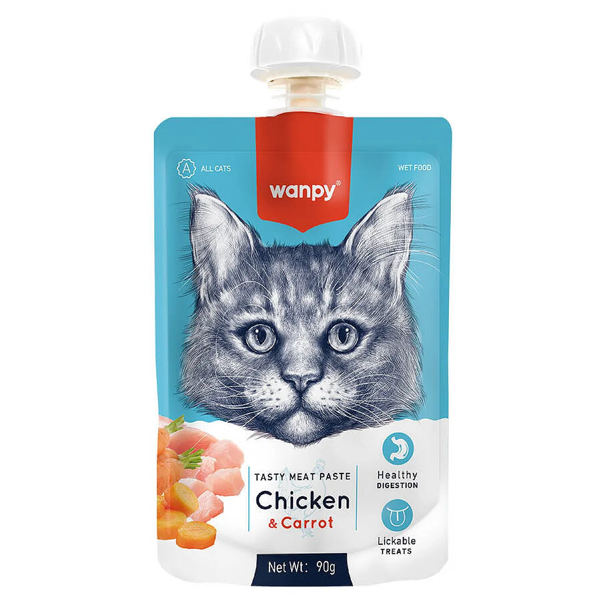 Wanpy Taze Tavuklu ve Havuçlu Kedi Et Ezmesi 90 g