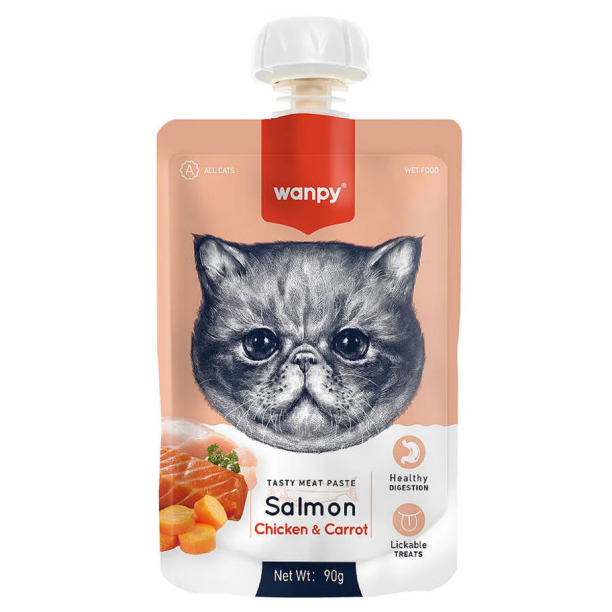 Wanpy Taze Somonlu ve Tavuklu Kedi Et Ezmesi 90 g