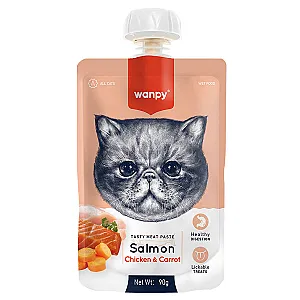 Wanpy Taze Somonlu ve Tavuklu Kedi Et Ezmesi 90 g - 1