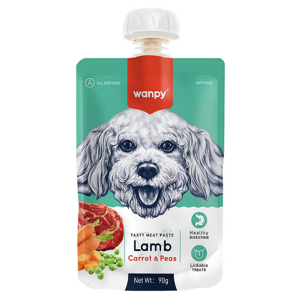 Wanpy Taze Kuzulu ve Havuçlu Köpek Et Ezmesi 90 g