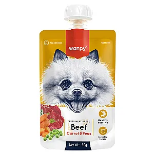 Wanpy Taze Sığır Etli ve Havuçlu Köpek Et Ezmesi 90 g - 1