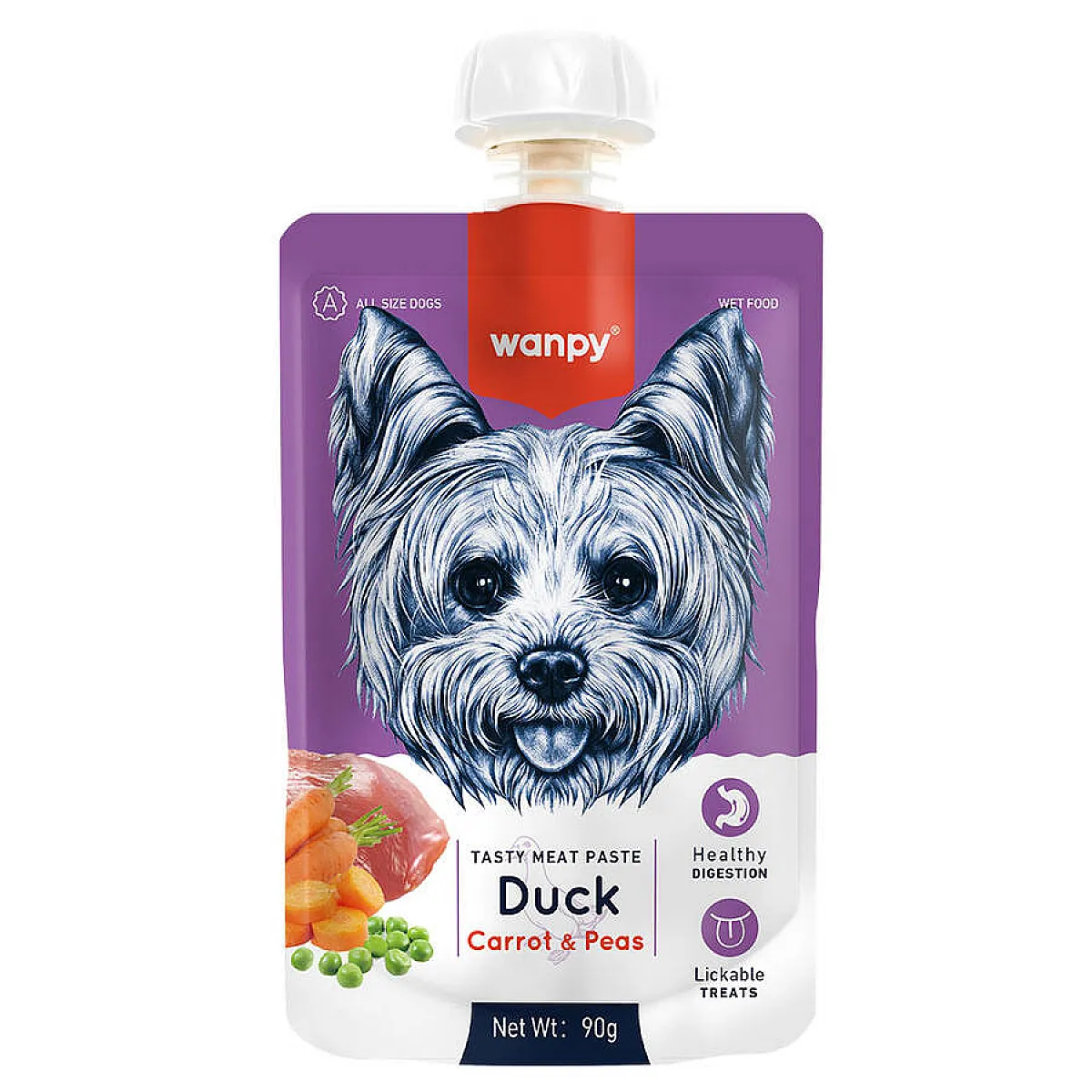 Wanpy Taze Ördekli ve Havuçlu Köpek Et Ezmesi 90 g
