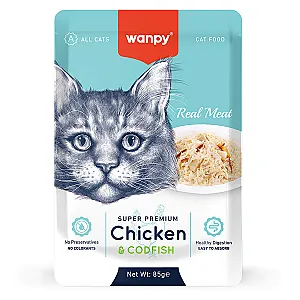 Wanpy Tavuk ve Morina Balıklı Pouch Yaş Kedi Maması 85 g - 1