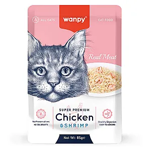 Wanpy Tavuk ve Karidesli Pouch Yaş Kedi Maması 85 g - 1