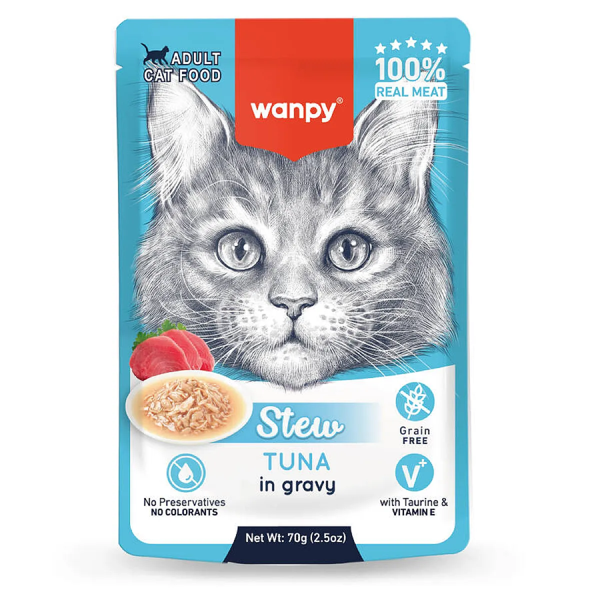 Wanpy Stew Ton Balıklı Pouch Yaş Kedi Maması 70 g