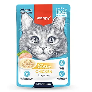 Wanpy Stew Tavuklu Pouch Yaş Kedi Maması 70 g - 1