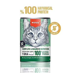 Wanpy Tahılsız %100 Gerçek Et Ton Balıklı Kedi Konservesi 375 g - 1