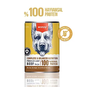 Wanpy Tahılsız %100 Gerçek Et Biftekli Köpek Konservesi 375 g - 1
