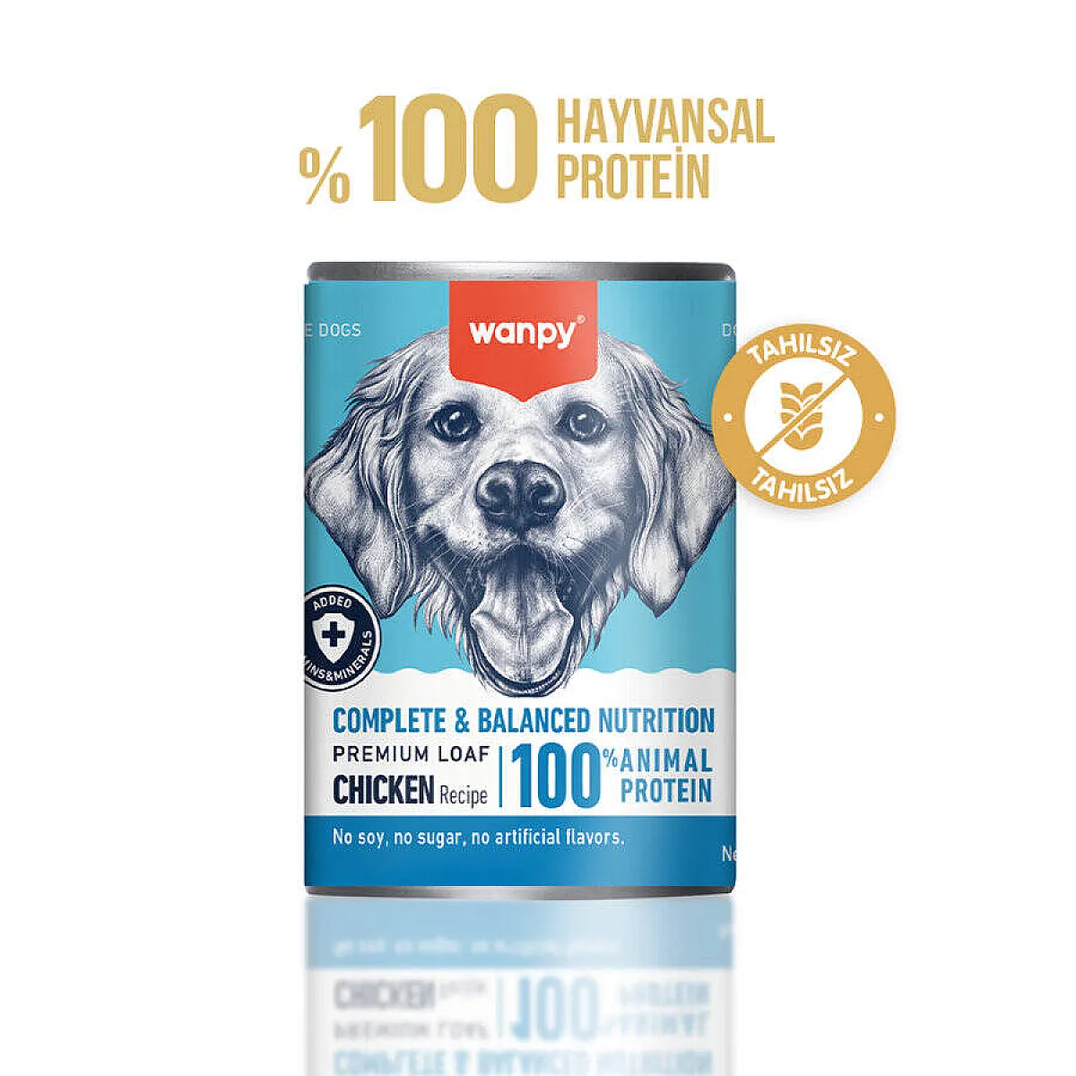 Wanpy Tahılsız %100 Gerçek Et Tavuklu Köpek Konservesi 375 g