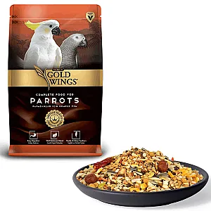 Gold Wings Premium Papağan Yemi 1 kg paketi ve tohum karışımı