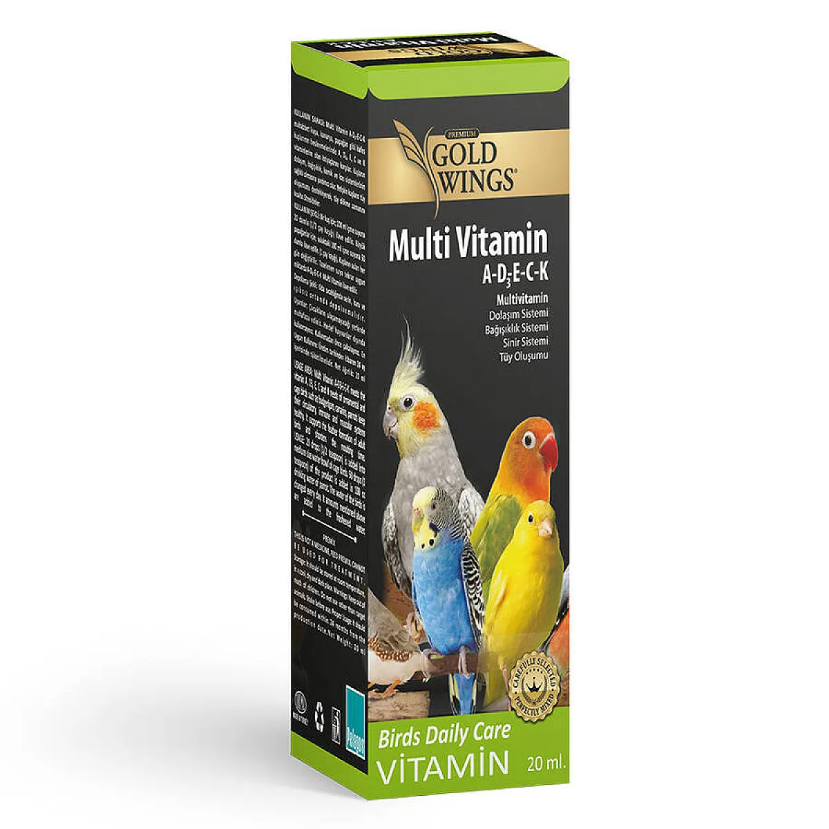 Gold Wings Premium Multivitamin Kuş Vitamini 20 ml