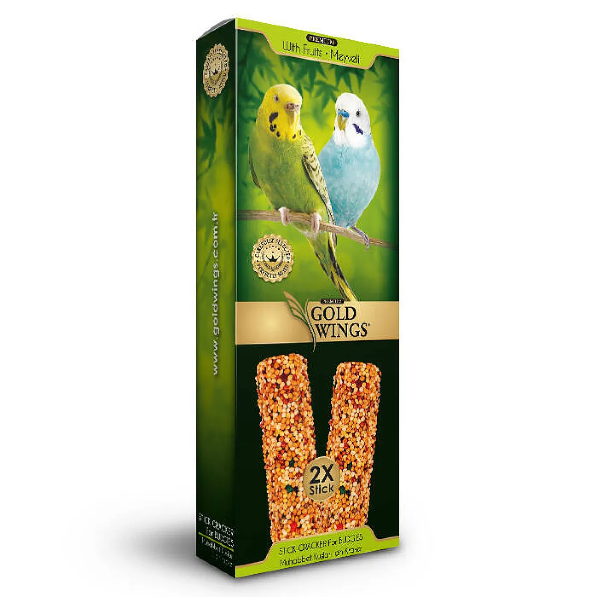 Gold Wings Premium Meyveli Muhabbet Kuşu Krakeri 2'li