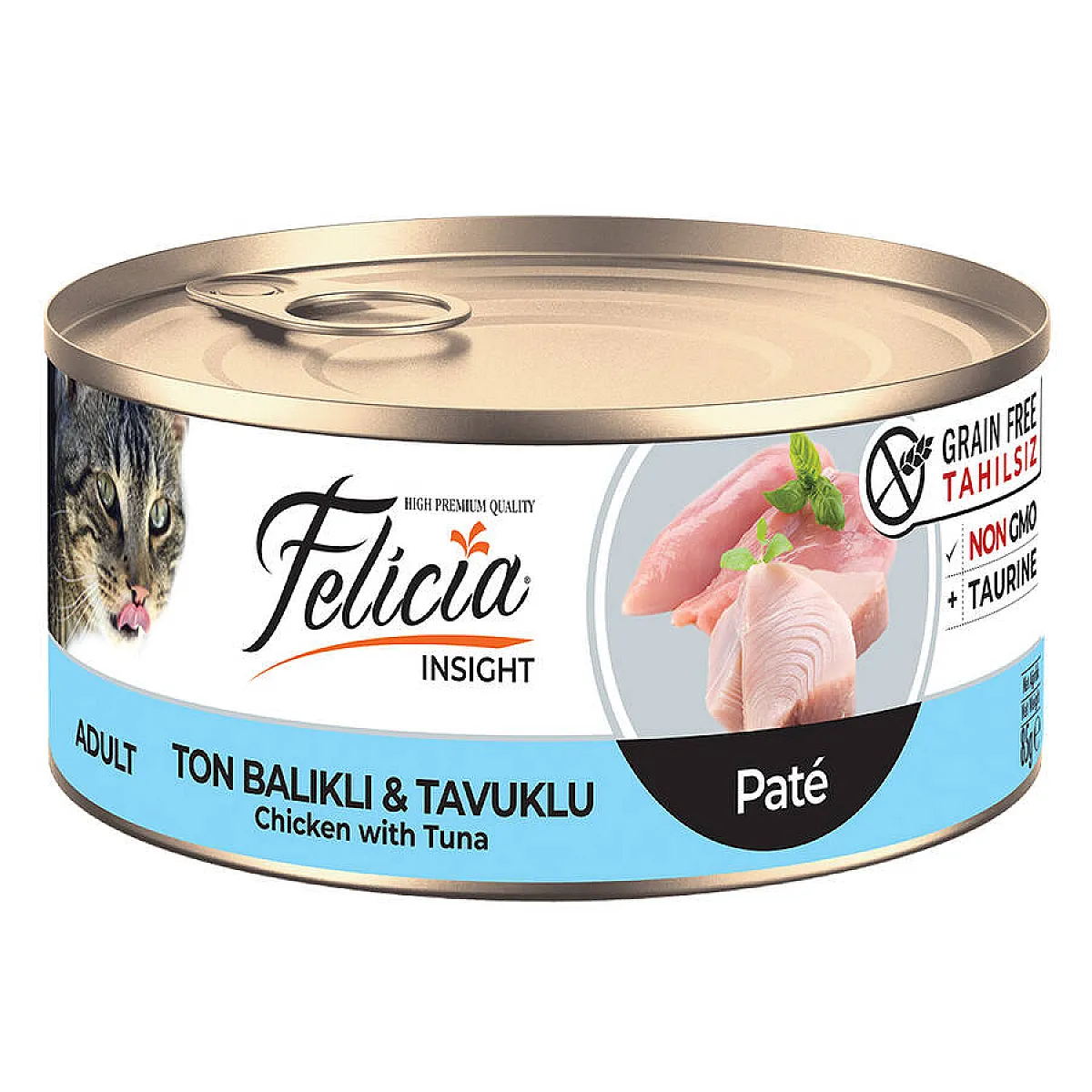Felicia Tahılsız Ton Balıklı ve Tavuklu Kıyılmış Kedi Konservesi 85 g