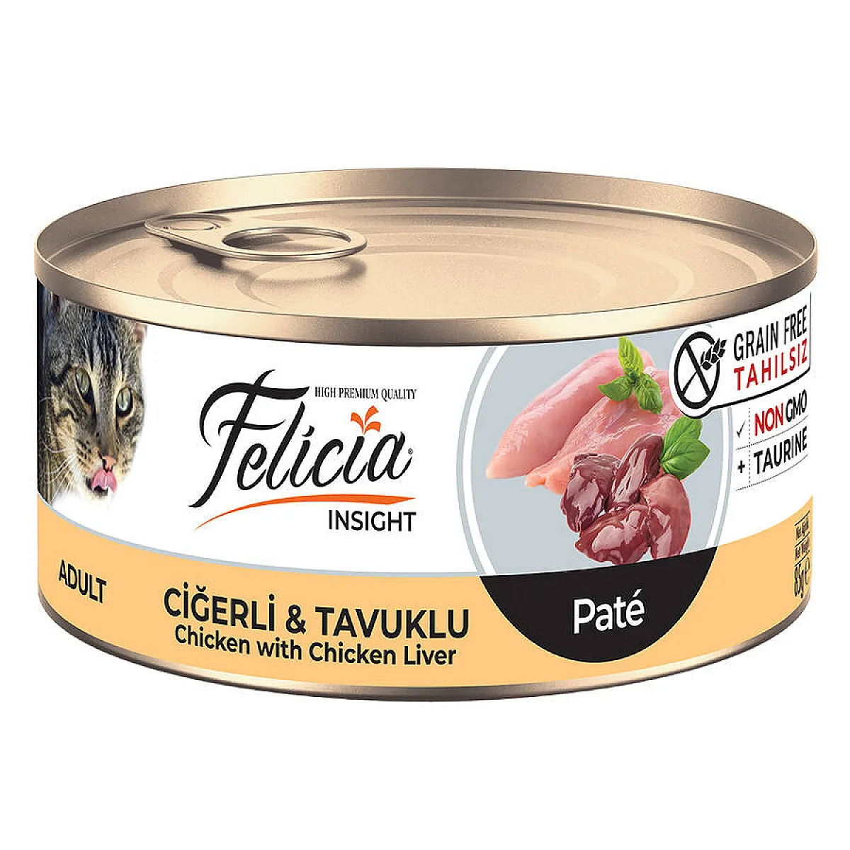 Felicia Tahılsız Ciğerli ve Tavuklu Kıyılmış Kedi Konservesi 85 g