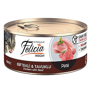Felicia Tahılsız Biftekli ve Tavuklu Kıyılmış Kedi Konservesi 85 g - 1