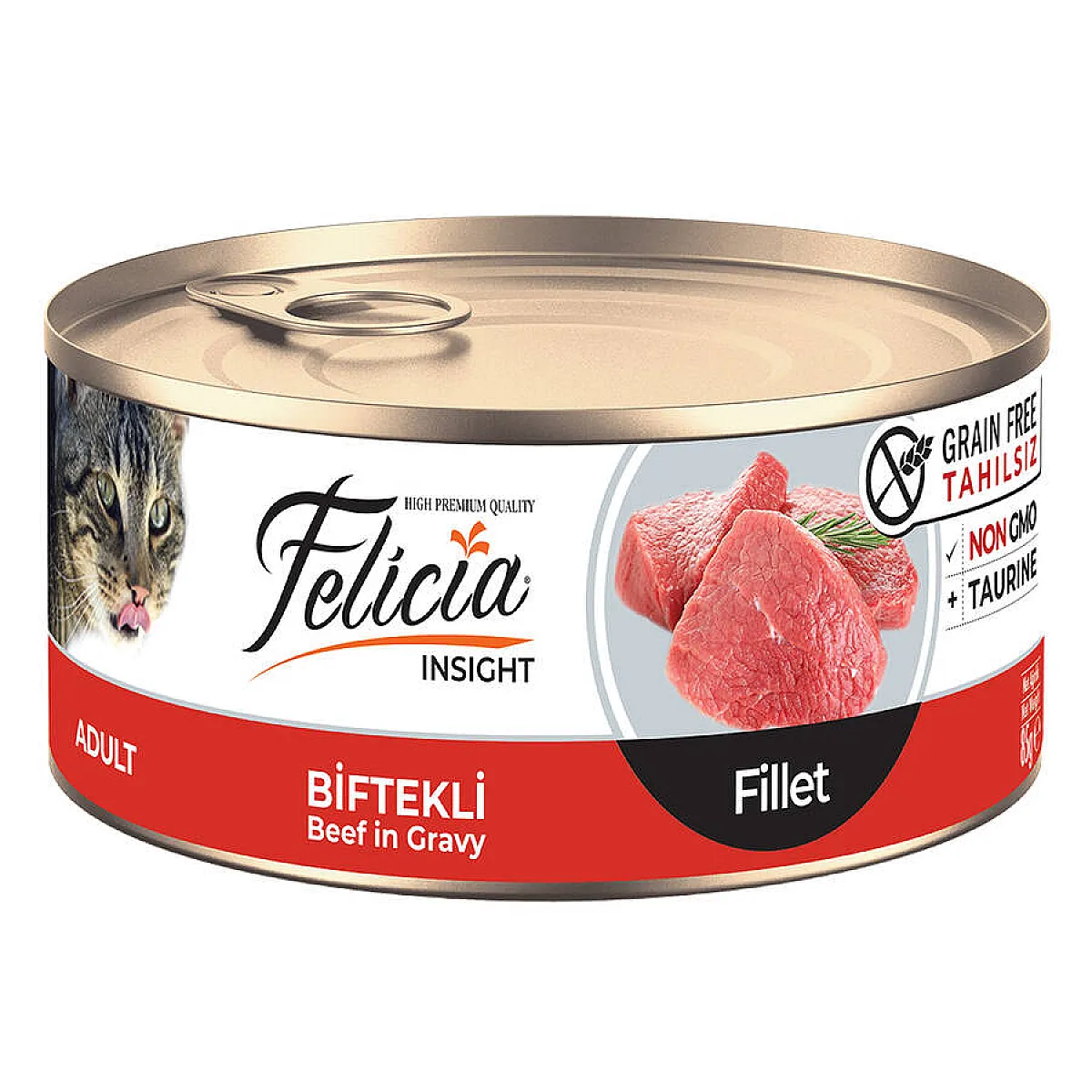 Felicia Tahılsız Biftekli Fileto Kedi Konservesi 85 g