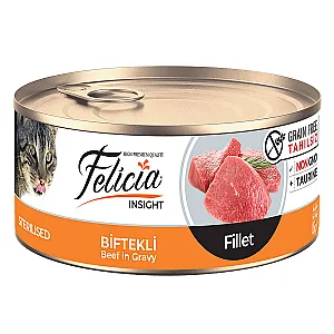 Felicia Tahılsız Biftekli Fileto Kısırlaştırılmış Kedi Konservesi 85 g - 1