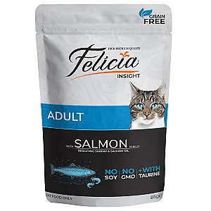 Felicia Tahılsız Somonlu Yetişkin Kedi Pouch Yaş Mama 85 g - 2