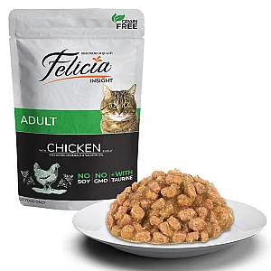 Felicia Tahılsız Tavuklu Yetişkin Kedi Pouch Yaş Mama 85 g
