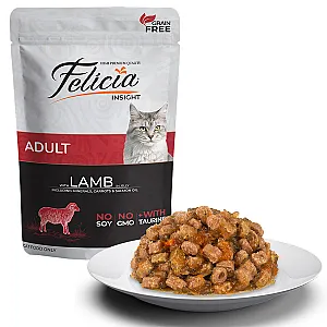 Felicia Tahılsız Kuzu Etli Yetişkin Kedi Pouch Yaş Mama 85 g