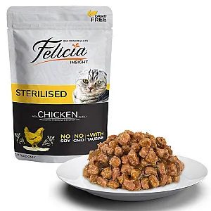 Felicia Tahılsız Tavuklu Kısırlaştırılmış Kedi Pouch Yaş Mama 85 g - 1