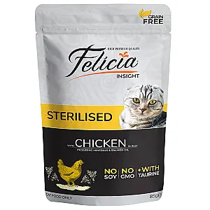 Felicia Tahılsız Tavuklu Kısırlaştırılmış Kedi Pouch Yaş Mama 85 g - 2