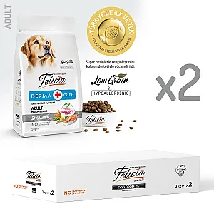 Felicia Hipoalerjenik Somonlu Düşük Tahıllı Orta ve Büyük Irk Yetişkin Köpek Maması 6 kg (2x3 kg) - 1