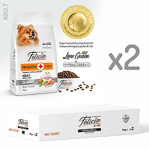 Felicia Hipoalerjenik Somonlu Düşük Tahıllı Küçük Irk Yetişkin Köpek Maması 6 kg (2x3 kg) - 1