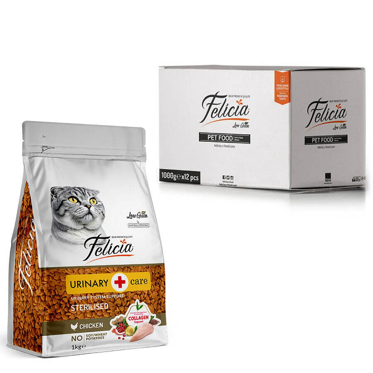 Felicia Hipoalerjenik Tavuklu Düşük Tahıllı Kısırlaştırılmış Kedi Maması 1 kg