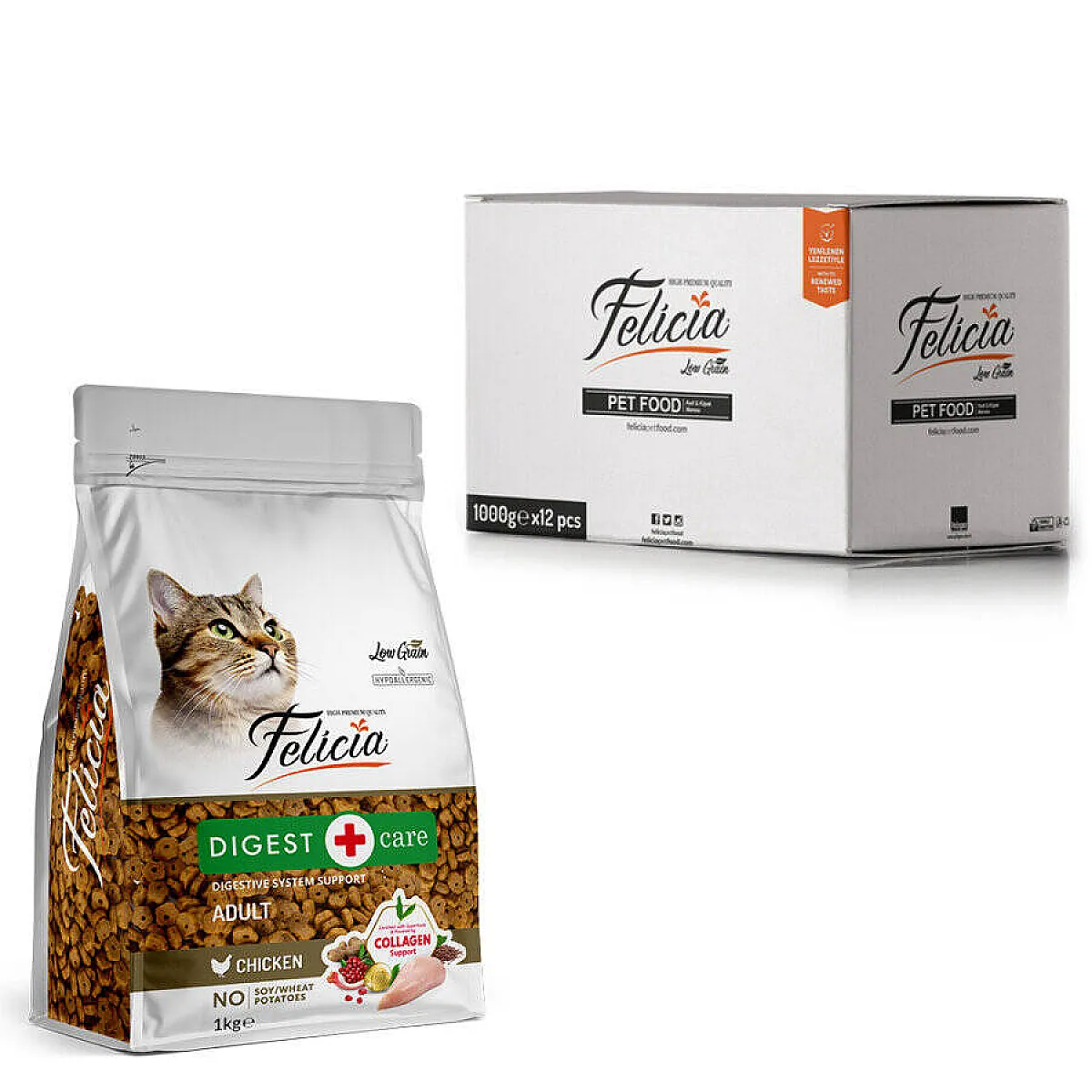 Felicia Hipoalerjenik Tavuklu Düşük Tahıllı Yetişkin Kedi Maması 1 kg