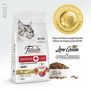 Felicia Hipoalerjenik Kuzulu Düşük Tahıllı Yetişkin Kedi Maması 2 kg - 1