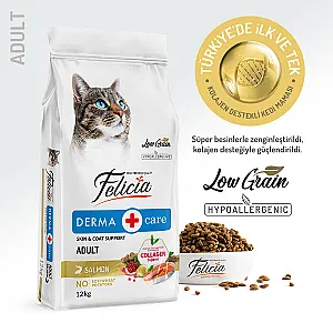 Felicia Hipoalerjenik Somonlu Düşük Tahıllı Yetişkin Kedi Maması 12 kg - 1